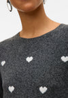 Vero Moda Doffy Heart Knit Jumper, Grey