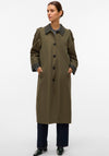 Vero Moda Lucia Maria Long Trench Coat, Green
