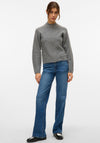 Vero Moda Bang Knit Zip Front Cardigan, Grey