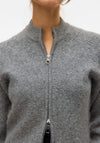 Vero Moda Bang Knit Zip Front Cardigan, Grey