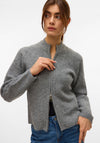 Vero Moda Bang Knit Zip Front Cardigan, Grey