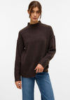 Vero Moda High Neck Pullover Jumper, Chocolate
