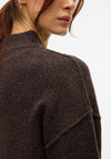 Vero Moda High Neck Pullover Jumper, Chocolate