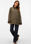 Vero Moda Wales Cord Trim Jacket, Green