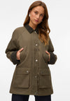 Vero Moda Wales Cord Trim Jacket, Green