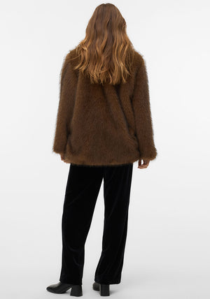 Vero Moda Gloria Faux Fur Jacket, Brown