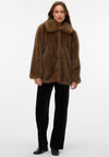 Vero Moda Gloria Faux Fur Jacket, Brown