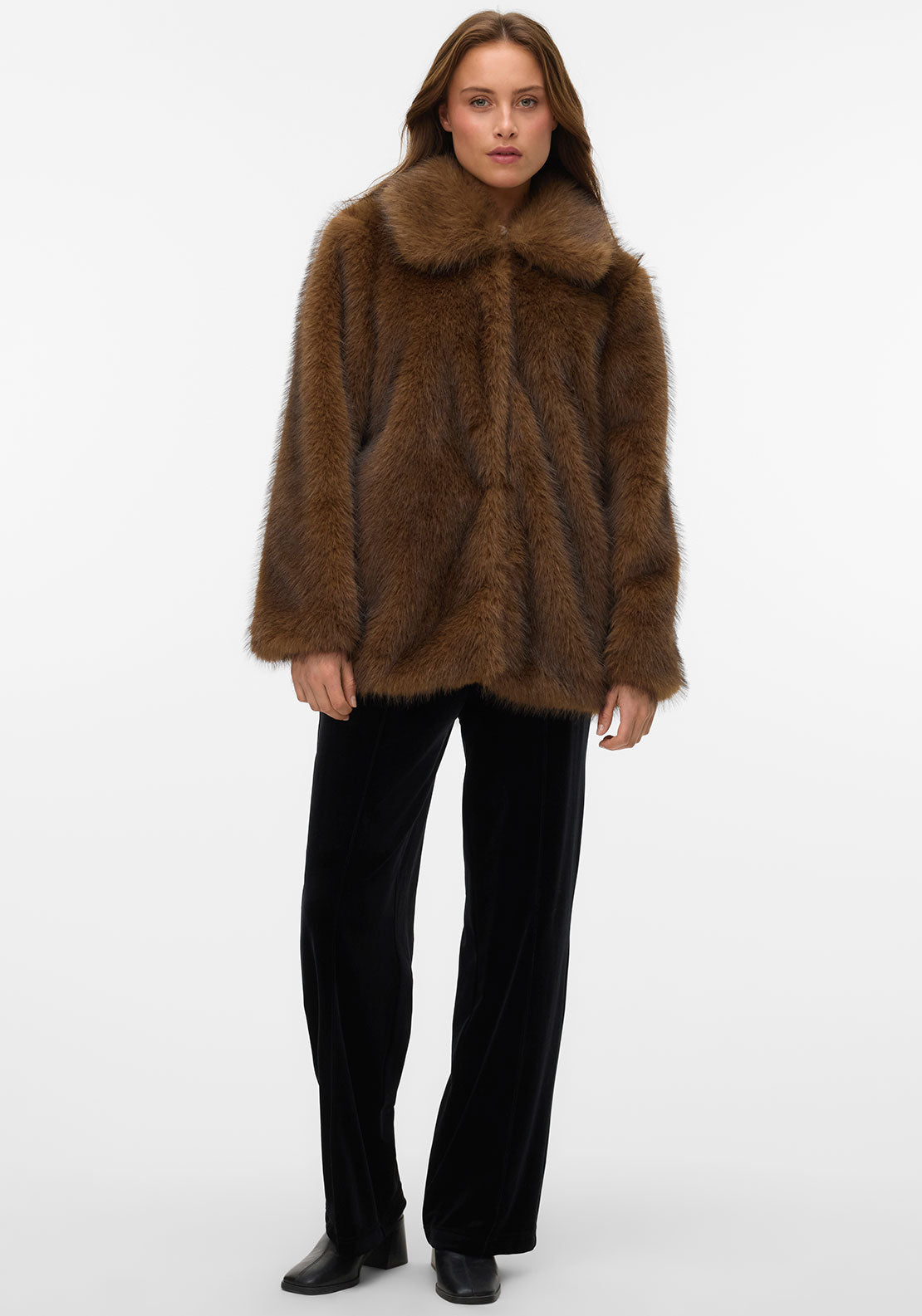 Vero Moda Gloria Faux Fur Jacket, Brown