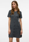 Vero Moda Johanna Knit Button Dress, Medium Grey
