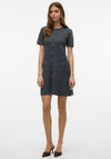 Vero Moda Johanna Knit Button Dress, Medium Grey