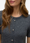 Vero Moda Johanna Knit Button Dress, Medium Grey