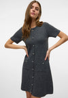 Vero Moda Johanna Knit Button Dress, Medium Grey