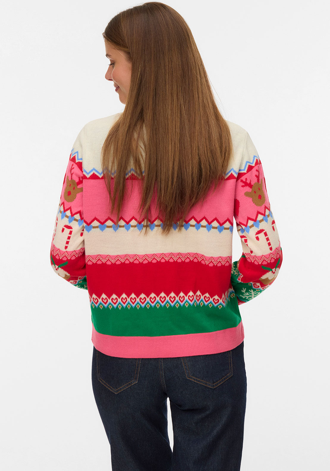 Vero Moda Round Neck Pull Over Christmas Jumper, Birch