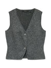 Vero Moda Brisa Sleeveless V-Neck Vest, Grey