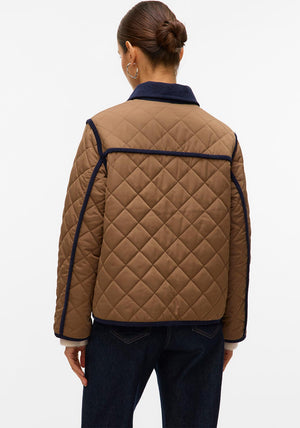 Vero Moda Emily Quilted Short Jacket, Brown