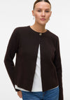Vero Moda Marina Button Neck Knit Cardigan, Brown