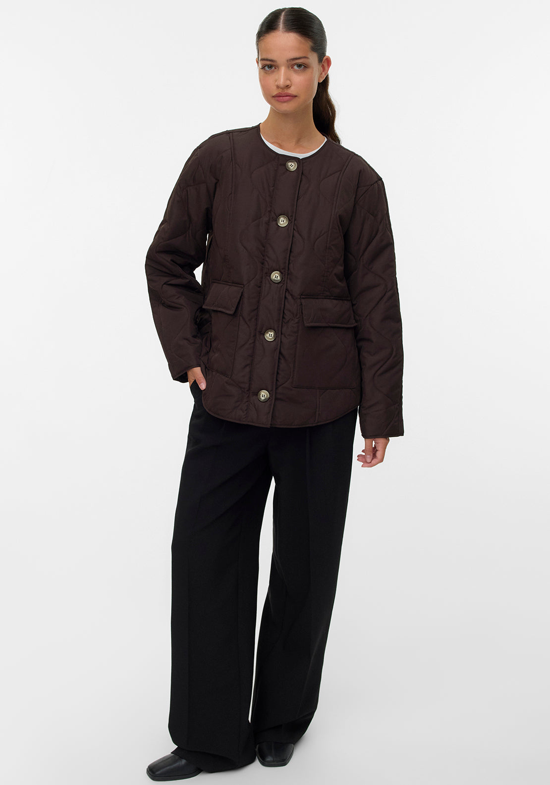 Vero Moda Millie Quilted Jacket, Brown