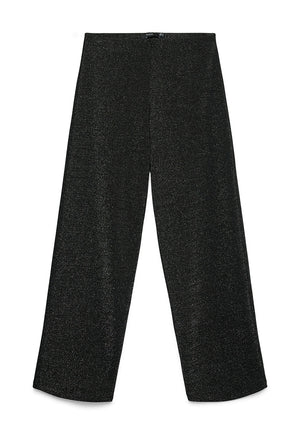 Vero Moda Berlin Lurex Glitter Wide Leg Trousers, Black
