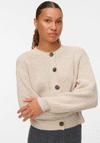 Vero Moda Lea Knit Round Neck Cardigan, Beige