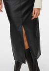 Vero Moda Olive Faux Leather Skirt, Black