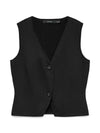 Vero Moda Brisa Sleeveless V-Neck Vest, Black