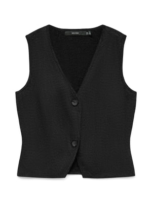 Vero Moda Brisa Sleeveless V-Neck Vest, Black