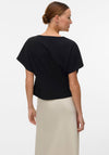 Vero Moda Sonja V Neck Button Wrap Top, Black