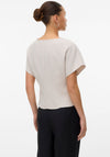 Vero Moda Sonja V Neck Button Wrap Top, Beige
