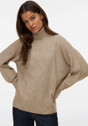 Vero Moda Doffy High Roll Neck Knit Jumper, Beige