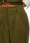 Vero Moda Kylan Pinstripe Wide Leg Trousers, Green