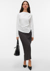 Vero Moda Boat Neck Long Sleeve Top, White