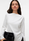 Vero Moda Boat Neck Long Sleeve Top, White