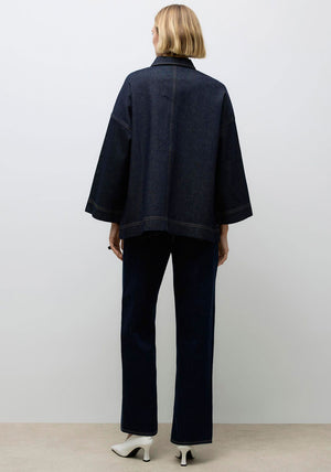 Vero Moda Verena Oversized Denim Jacket, Dark Blue