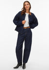 Vero Moda Novie Suede Collar Denim Jacket, Dark Blue