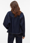 Vero Moda Novie Suede Collar Denim Jacket, Dark Blue