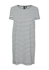 Vero Moda Abby Short Striped Zip Back Mini Dress, Navy & White