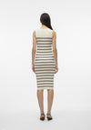 Vero Moda Gizelle Rib Stripe Midi Dress, Birch & Black
