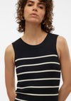 Vero Moda Gizelle Rib Stripe Midi Dress, Black