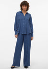 Vero Moda Melaney Relaxed Wide Leg Trousers, Denim Blue
