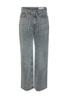 Vero Moda Tessa Belted Wide Leg Jeans, Medium Grey Denim