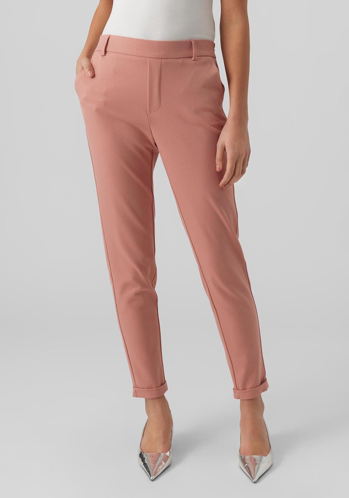 Vero Moda Maya Slim Leg Trousers, Old Rose