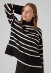 Vero Moda Saba Striped Rollneck Sweater, Black