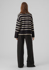Vero Moda Saba Striped Rollneck Sweater, Black