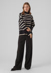 Vero Moda Saba Striped Rollneck Sweater, Black
