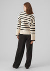 Vero Moda Saba Striped Rollneck Sweater, Birch