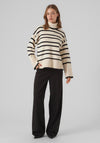 Vero Moda Saba Striped Rollneck Sweater, Birch
