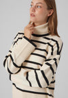 Vero Moda Saba Striped Rollneck Sweater, Birch