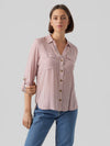 Vero Moda Bumpy Striped Shirt, Pink & White