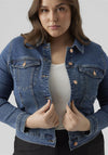 Vero Moda Curve Runa Slim Denim Jacket, Medium Blue