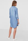 Vero Moda Silla Mini Denim Shirt Dress, Light Blue